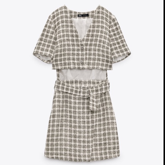 Zara Cut out Plaid Dress - Picture 4 of 6